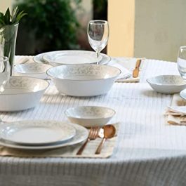 Dankotuwa Luxury Porcelain, Platinum Craft Dinner Set. Crockery Set. 21 Pieces (Shakira Platinum)