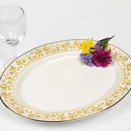 DANKOTUWA World-class tableware Luxury Porcelain , 24k Gold Crafted Dinner Set. Crockery Set. 21 Pieces (Shakira Gold)