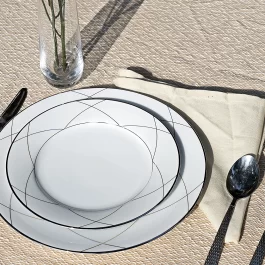 Dankotuwa Luxury Porcelain Dinner Set, Pure Platinum Craft, Crockery Set . 21 Pieces (Taylor)