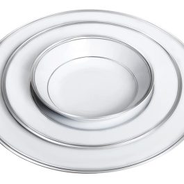 Dankotuwa Fine Porcelain Service for 6, Platinum Crafted Dinner Set. Dishwasher Safe, Vegan, Scratch Resistant and Light Weight. 21 Pieces (Infinity Platinum)