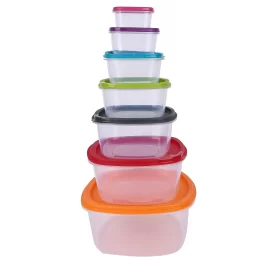 Princeware Unique Design Food Grade Plastic Kitchen Storage Container (Multicolour) -7 Pieces Set – 5657 – 7