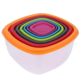 Princeware Unique Design Food Grade Plastic Kitchen Storage Container (Multicolour) -7 Pieces Set – 5657 – 7