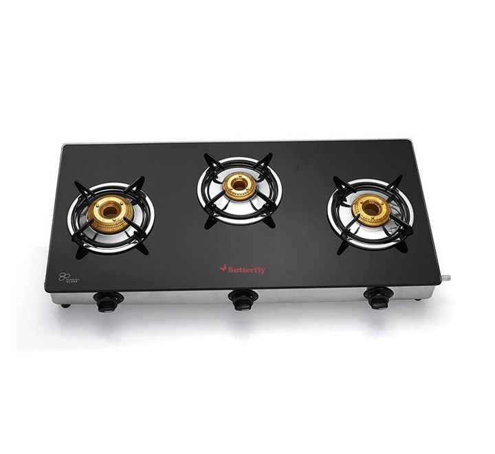 Butterfly Radiant 3B Jumbo 3 Burner Glass Top Gas Stove home plus