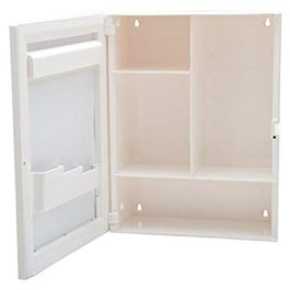 WATERTEC Plastic Bathroom Mirror Cabinet (White)