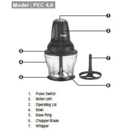 Prestige PEC 4.0 Multi-Purpose Electric Chopper 250W(Black ,Polycarbonate Jar)
