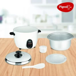 Pigeon by Stovekraft Joy 1.8 Liter Electric Rice Cooker 700 Watt, White