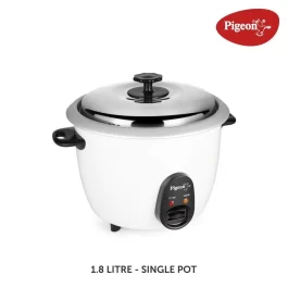 Pigeon by Stovekraft Joy 1.8 Liter Electric Rice Cooker 700 Watt, White