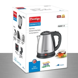 Prestige Electric Kettle PKOSS – 1500watts, Steel (1.5Ltr), Black