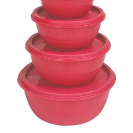 Princeware Plastic Bowl Package Container Set, Set Of 5, Pink – 5455-5