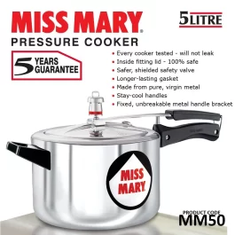 Hawkins Miss Mary Pressure Cooker, 5 Litre, Silver