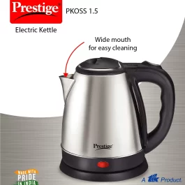 Prestige Electric Kettle PKOSS – 1500watts, Steel (1.5Ltr), Black