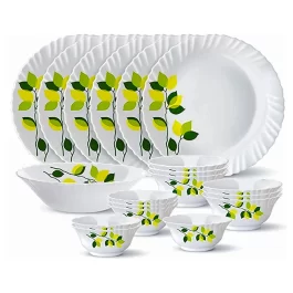 Larah by Borosil Twilight Silk Series  Dinner Set, 23 Pieces