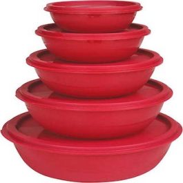 Princeware Plastic Bowl Package Container Set, Set Of 5, Pink – 5455-5