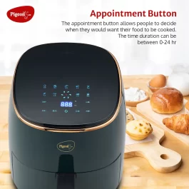 Pigeon Healthifry Digital Air Fryer, 360° High Speed Air Circulation Technology 1200 W with Non-Stick 4.2 L Basket – Green