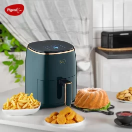 Pigeon Healthifry Digital Air Fryer, 360° High Speed Air Circulation Technology 1200 W with Non-Stick 4.2 L Basket – Green