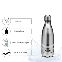 Milton Duo DLX 350 Bottle Flask, 350ml, Silver, Stainless Steel