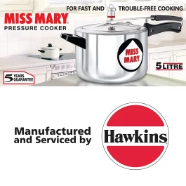 Hawkins Miss Mary Pressure Cooker, 5 Litre, Silver