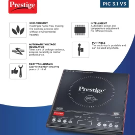 Prestige PIC 3.1 V3 2000-Watt Induction Cooktop with Touch Panel ( Black )