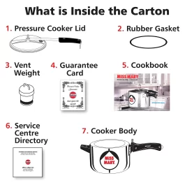 Hawkins Miss Mary Pressure Cooker, 5 Litre, Silver