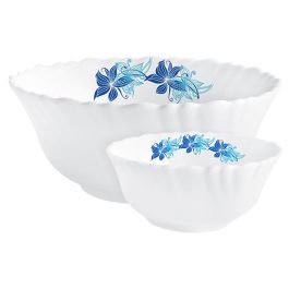 Cello Dazzle Blue Swirl Opalware Dinner Set (23 pcs)