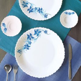 Cello Dazzle Blue Swirl Opalware Dinner Set (23 pcs)