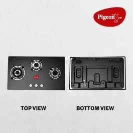 Pigeon Ornate 3 Burner Hob Glass Automatic Hob  (3 Burners)